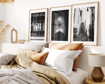 New York City Black and White Print Set - Print Set of Three - Photography Print Set - New York Print Set - Bold Monochrome Prints