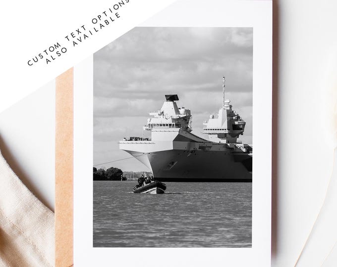 HMS Queen Elizabeth Greeting Card - Portsmouth and Southsea Photography Greeting Cards - Envelope Included - Birthday - Fathers Day