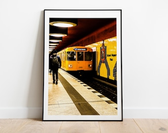 U-Bahn - Berlin Photography Print - Yellow Trains - Berlin Ubahn - Berlin Metro - Fine Art Photography Print - Berlin Photo - Industrlialist