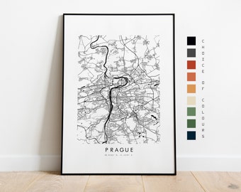 Prague Map Print - City Map Poster - Map Art - Map Wall Art - Czech Republic City Map - Prague Print - Prague Poster - Wall Art - Europe