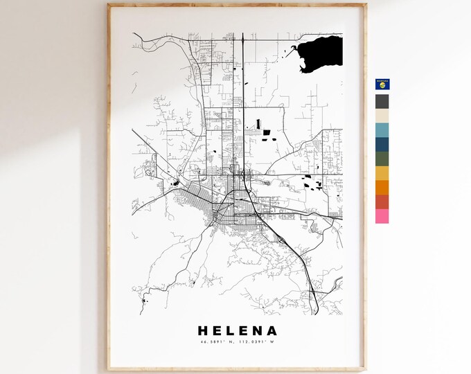 Helena Map Print - City Map Poster - Map Art - USA City Maps - Helena Print - Helena Poster - Minimalist City Map - Montana