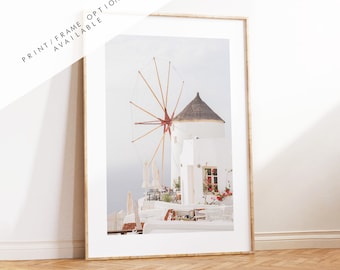 Santorini Windmill Photography Print - Greece - Print - Poster - Santorini Photography - Greece Wall Art - Santorini Print - Santorini