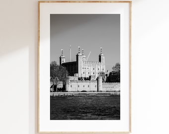Tower of London Print - London Photography Print - Fine Art Photography - London Print - Poster - Wall Art - Black and White - Monochrome
