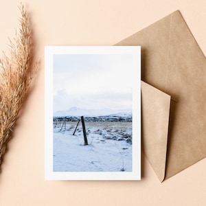 Cartão de felicitações com neve - Cartão de felicitações de Natal - Cartão de felicitações - Em branco por dentro - Feriados - Natal - Natureza - Neve - Natal - Presente