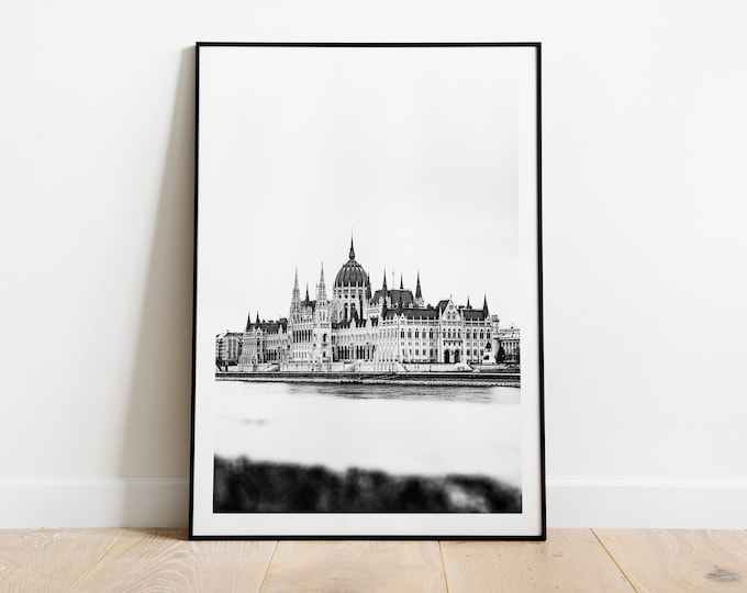 Budapest Black and White Photography Print - Hungarian Parliament - Budapest Photography Print - Fine Art Photography - Wall Art - Poster