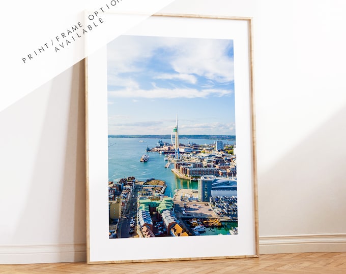 Portsmouth Print -  Photography Print - Portsmouth and Southsea Prints - Wall Art -  Frame and Canvas Options - Portrait - Aerial