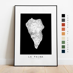 La Palma Karte Print - Kanaren Karte Poster - Kartenkunst - Karte Wandkunst - La Palma Stadtplan - Print - Poster - Wandkunst - Geschenk