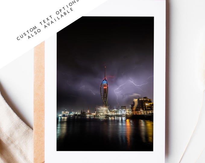 Spinnaker Tower Greeting Card - Portsmouth and Southsea Photography Greeting Cards - Envelope Included - Birthday - Wedding - Anniversary