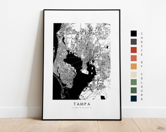 Tampa Map Print - City Map Poster - Map Art - Map Wall Art - USA City Map - Tampa Print - Tampa Poster - Wall Art - Map - Minimalist