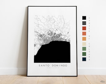 Santo Domingo Map Print - City Map Poster - Map Art - Map Wall Art - Dominican Republic City Map - Santo Domingo Print - Poster - Wall Art