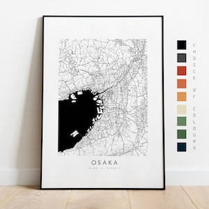 Osaka Map Print - City Map Poster - Map Art - Map Wall Art - Japan City Map - Osaka Print - Osaka Poster - Wall Art - Map - Asia