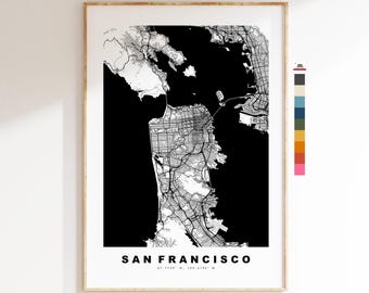 San Francisco Map Print - City Map Poster - Map Art - USA City Maps - San Francisco Print - Poster - Minimalist City Map - California