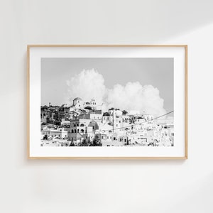 Greece Black and White Photography Print Greece Print Poster Santorini Photography Greece Wall Art Monochrome Greece Poster image 2