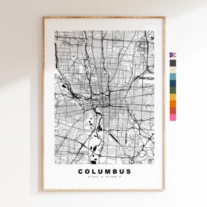 Columbus Map Print - City Map Poster - Map Art - USA City Maps - Columbus Print - Columbus Poster - Minimalist City Map - Ohio