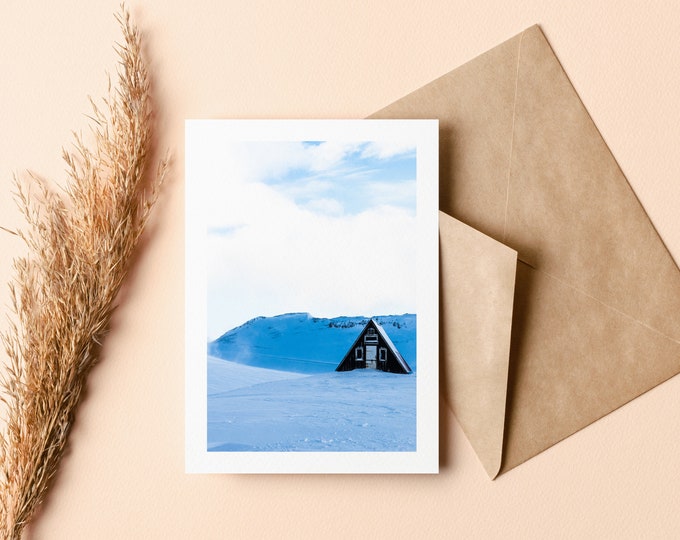 Scandinavian Greeting Card - Christmas Greeting Card - Greeting Card - Blank Inside - Snow - Christmas - Nature - Landscape - Modern