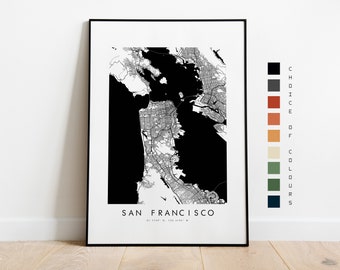 San Francisco Map Print - City Map Poster - Map Art - Map Wall Art - USA City Map - San Francisco Print - San Francisco Poster - Wall Art