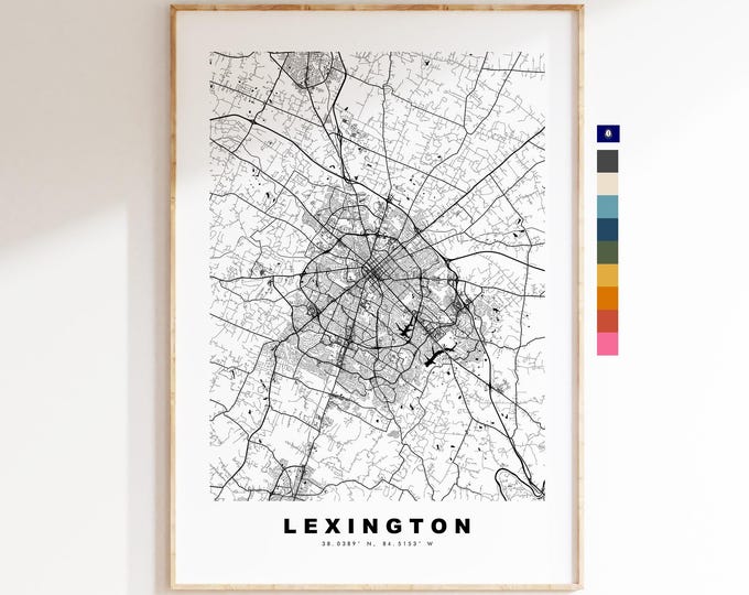 Lexington Map Print (Kentucky) - City Map Poster - Map Art - USA City Maps - Lexington Print - Poster - Minimalist City Map - Kentucky