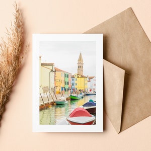 Tarjeta de felicitación de Venecia - Burano - Interior en blanco - Cumpleaños - Aniversario - Día de la Madre - Día del Padre - Vacaciones - Tarjeta de felicitación - Boda