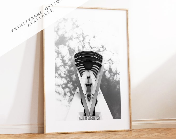 Spinnaker Tower - Photography Print - Portsmouth and Southsea Prints - Wall Art -  Frame and Canvas Options - Portrait - BW