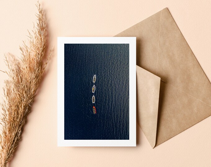 Boats Greeting Card - Greeting Card - Blank Inside - Birthday - Anniversary - Mothers Day - Fathers Day - Holiday - Blank Card