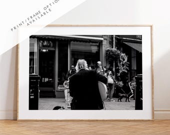 Street Performer Black and White Photography Print - Hampshire Photography Prints - Wall Art -  Frame and Canvas Options - Landscape  - UK