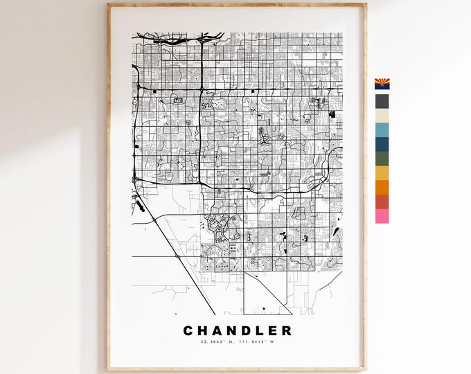 Chandler Map Print - City Map Poster - Map Art - USA City Maps - Chandler Print - Chandler Poster - Minimalist City Map - Arizona