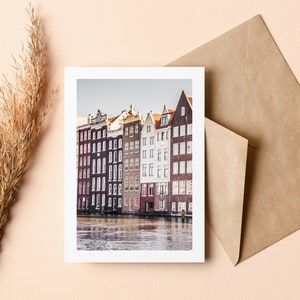 Cartão de felicitações de Amsterdã - Cartão de felicitações - Em branco por dentro - Aniversário - Aniversário de casamento - Dia das mães - Dia dos pais - Feriado - Cartão de felicitações