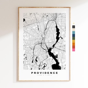 Providence Map Print - City Map Poster - Map Art - USA City Maps - Providence Print - Providence Poster - Minimalist City Map - Rhode Island