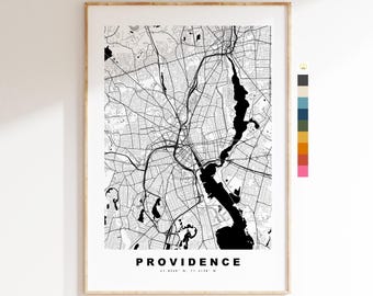 Providence Map Print - City Map Poster - Map Art - USA City Maps - Providence Print - Providence Poster - Minimalist City Map - Rhode Island