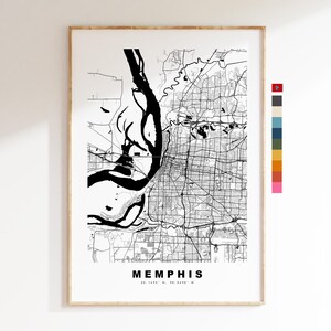Memphis Impressão de mapa da cidade - impressão de mapa - arte de mapa - impressões ou impressões emolduradas - Estados Unidos