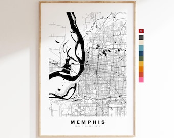 Memphis Map Print - City Map Poster - Map Art - USA City Maps - Memphis Print - Memphis Poster - Minimalist City Map - Tennessee
