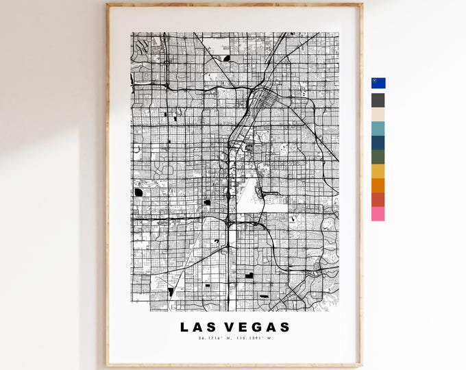 Las Vegas Map Print - City Map Poster - Map Art - USA City Maps - Las Vegas Print - Las Vegas Poster - Minimalist City Map - Nevada
