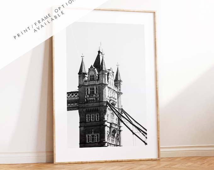 Tower Bridge - London Photography Print - Fine Art Photography - London Print - Poster - Wall Art - Black and White Print - Monochrome