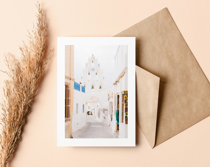 Santorini Greeting Card - Greeting Card - Blank Inside - Birthday - Anniversary - Mothers Day - Fathers Day - Holiday - Greetings Card