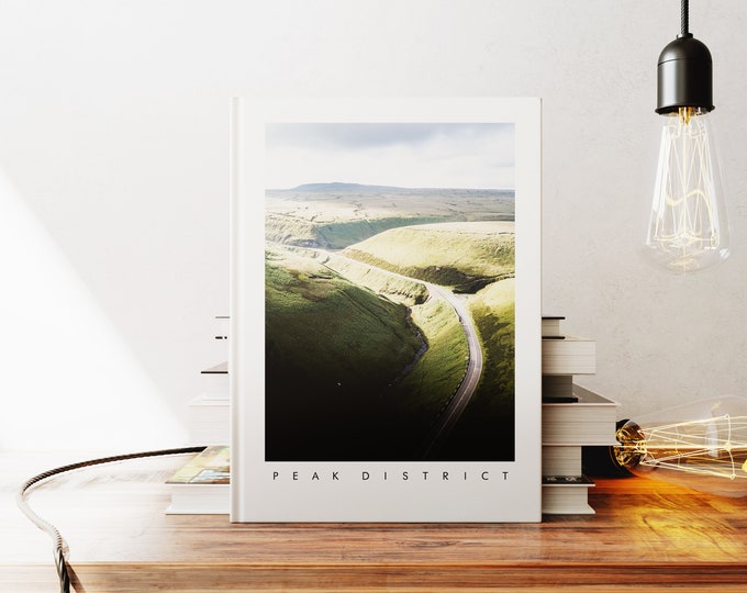 Peak District Notebook - A5 or A4 - Minimalist - Hardcover Journal - Ringbound Notebook - Lined - Graph - Plain Paper - Small Gift - Gift