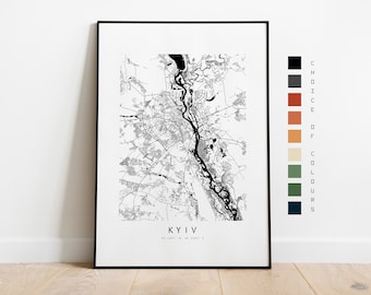 Kyiv Map Print - City Map Poster - Map Art - Map Wall Art - Ukraine City Map - Kyiv Print - Kyiv Poster - Wall Art - Map - Europe - Kiev