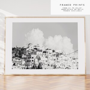 Greece Black and White Photography Print Greece Print Poster Santorini Photography Greece Wall Art Monochrome Greece Poster image 4