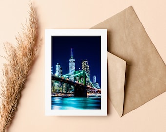 New York Greeting Card - Manhattan - Blank Inside - Birthday - Anniversary - Mothers Day - Fathers Day - Thank You - Holiday