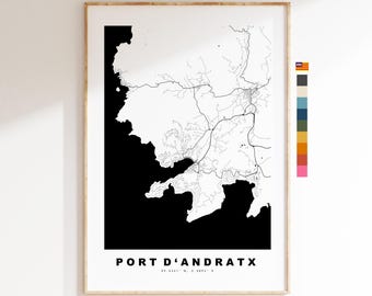 Port d’Andratx Map Print - City Map Poster - Map Art - Map Wall Art - Spain City Maps - Print - Mallorca  - Minimalist City Map