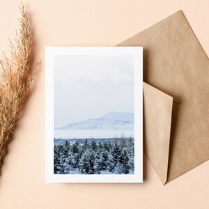 Cartão de felicitações de árvores nevadas - Cartão de felicitações de Natal - Cartão de felicitações - Em branco por dentro - Feriados - Natal - Natureza - Neve - Natal - Presente