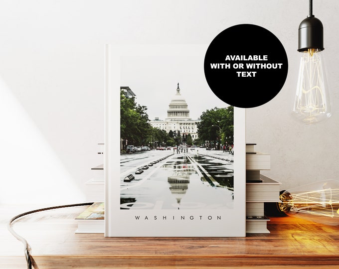 Washington DC Notebook - Journal - A5 or A4 - Travel Diary - Hardcover Journal - Ringbound Notebook - Lined - Graph - Plain Paper - Gift