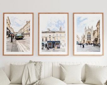 Bath City Print Set - Bath UK - Print Set of Three - Fine Art Photography - Wall Art - Photo Wall Art - Bath Abbey -  Bath Streets - Poster