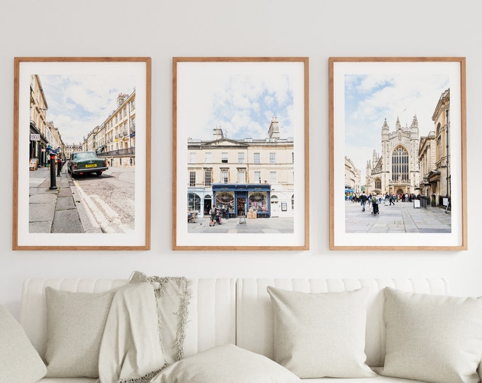 Bath City Print Set - Bath UK - Print Set of Three - Fine Art Photography - Wall Art - Photo Wall Art - Bath Abbey -  Bath Streets - Poster
