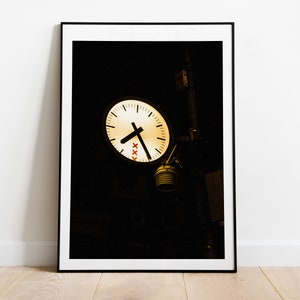 Amsterdam Clock Print - Amsterdam Photography Print - Fine Art Photography - Wall Art - Poster - Print - Framed - Canvas - Amsterdam Print