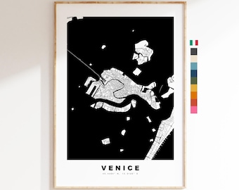 Venice Map Print - City Map Poster - Map Art - Map Wall Art - Italy City Maps - Venice Print - Venice Poster - Minimalist City Map