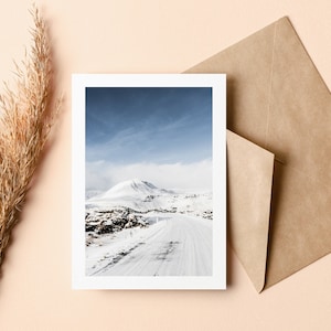 Cartão de felicitações Snowy Mountains - Cartão de felicitações de Natal - Cartão de felicitações - Em branco por dentro - Feriados - Natal - Natureza - Neve - Natal - Presente