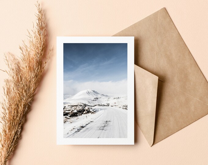Snowy Mountains Greeting Card - Christmas Greeting Card - Greeting Card - Blank Inside - Holidays - Christmas - Nature - Snow - Xmas - Gift
