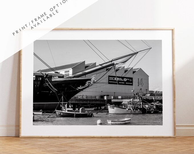 Portsmouth Harbour - Photography Print - Portsmouth and Southsea Prints - Wall Art -  Frame and Canvas Options - Landscape - BW