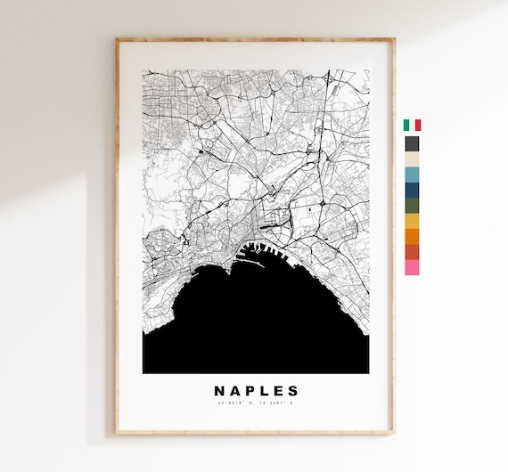 ナポリの地図プリント - 都市地図ポスター - 地図アート - 地図