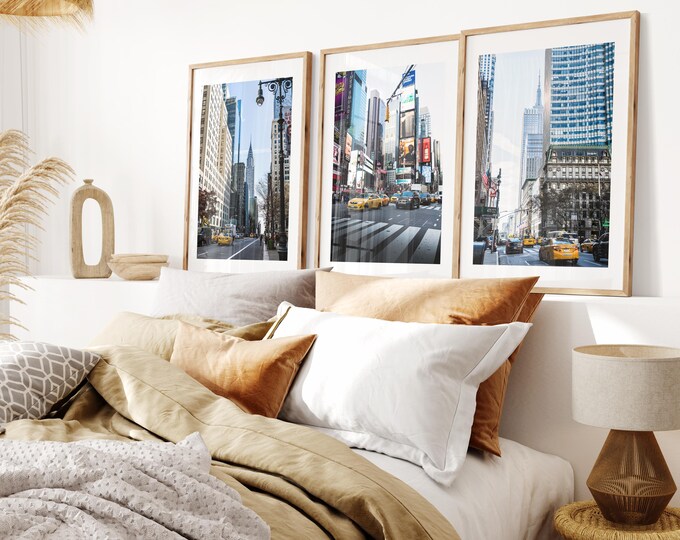 New York City Print Set - Print Set of Three - Modern Photography Prints  - Cool Blue Tones - Fine Art Photography - NYC - New York